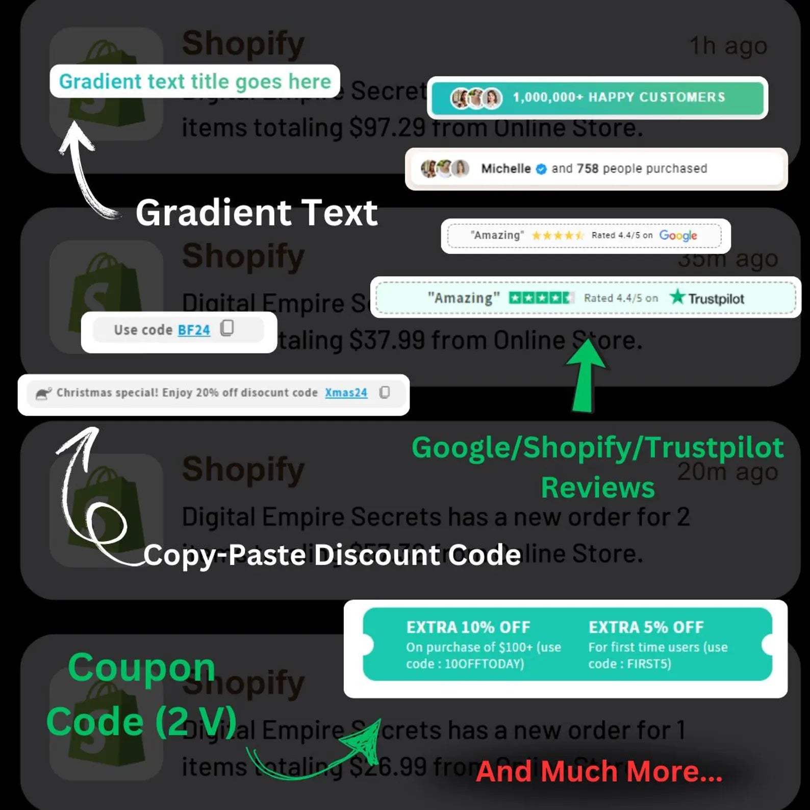 150+ Shopify Codes to 10X Store Conversions (Digital)