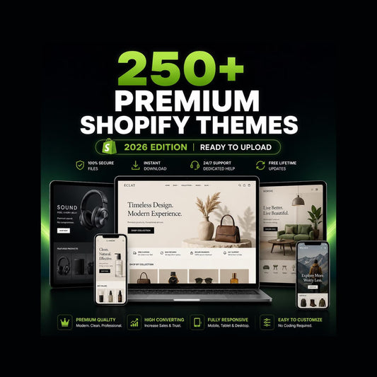 250 Shopify Themes Bundle | Premium Website Templates for Online Stores | Easy Setup & Instant Download